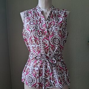 Peck & Peck Vintage Y2K Button Down Blouse Size Medium